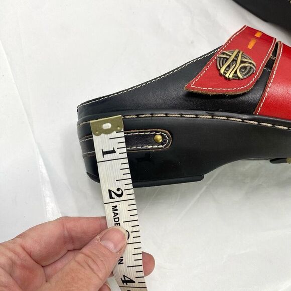 Spring Step Women's Leather Mules - Red, Yellow, Black - Picture 10 of 13